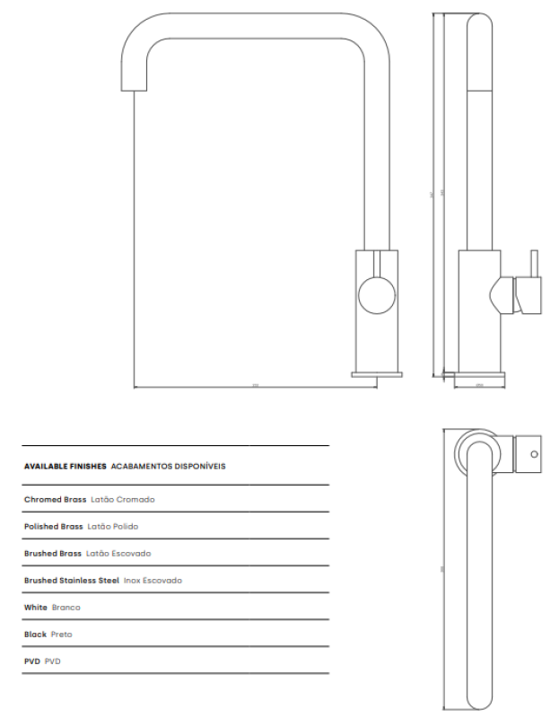 Waterevolution Flow kitchen faucet with angled swivel spout brass T158HLE