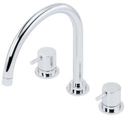 Waterevolution Flow misturador de cozinha de 3 furos com bica giratória e conexão para água filtrada em cromo T152U01