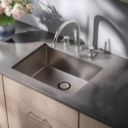Waterevolution Flow misturador de cozinha de 3 furos com bica giratória e conexão para água filtrada em cromo T152U01