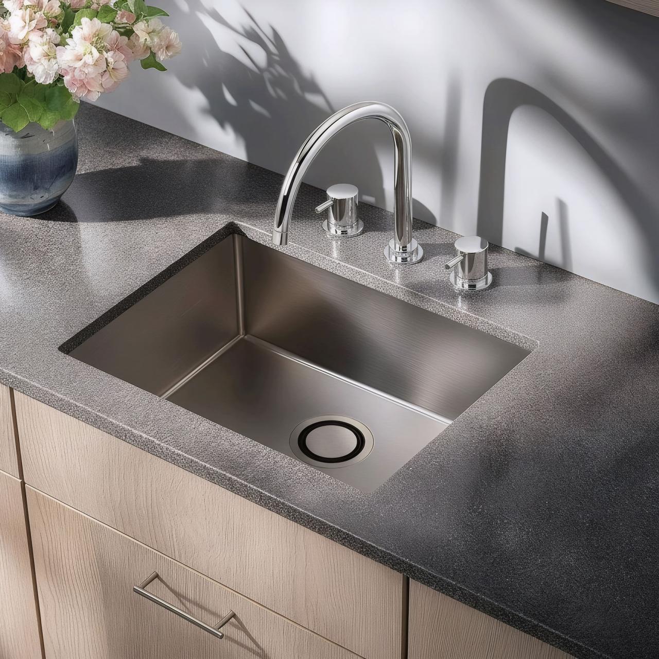Waterevolution Flow misturador de cozinha de 3 furos com bica giratória e conexão para água filtrada em cromo T152U01