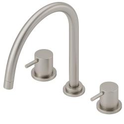 Waterevolution Flow misturador de cozinha de 3 furos com bica giratória e conexão para água filtrada em aço inoxidável T152UIE