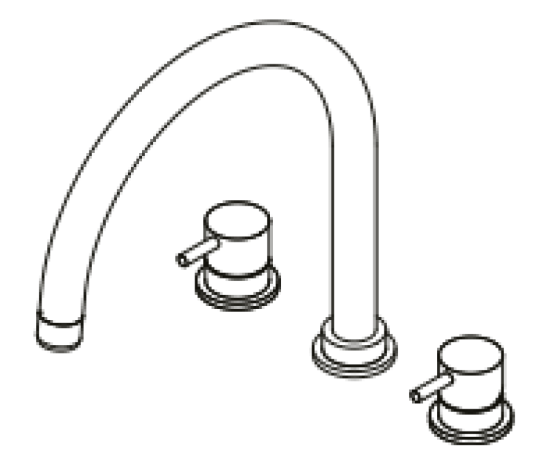 Waterevolution Flow 3-hole kitchen mixer tap with swivel spout and filtered water connection stainless steel T152UIE