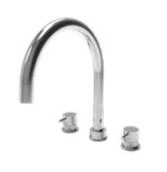 Waterevolution Flow misturador de cozinha de 3 furos com bica giratória e conexão para água filtrada preto T152UPR