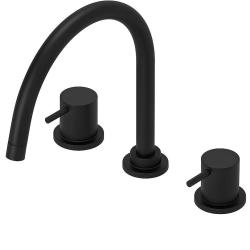 Waterevolution Flow misturador de cozinha de 3 furos com bica giratória e conexão para água filtrada preto T152UPR
