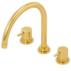 Waterevolution Flow misturador de cozinha de 3 furos com bica giratória e conexão para água filtrada em latão T152ULE