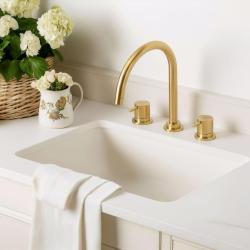 Waterevolution Flow misturador de cozinha de 3 furos com bica giratória e conexão para água filtrada em latão T152ULE