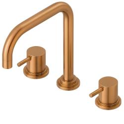 Waterevolution Flow misturador de cozinha de 3 furos com bica giratória e conexão de água filtrada cobre T152HCPE