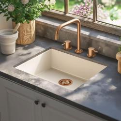 Waterevolution Flow misturador de cozinha de 3 furos com bica giratória e conexão de água filtrada cobre T152HCPE