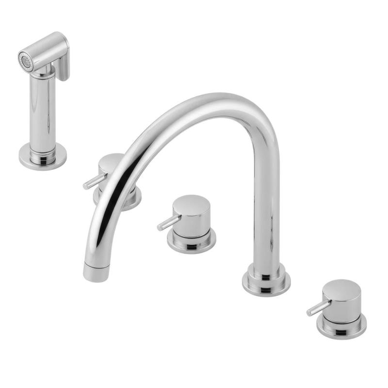 Waterevolution Flow misturadora de cozinha de 5 furos com pulverizador extensível e conexão para água filtrada, cromado T154U01