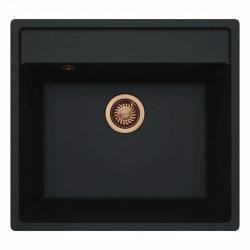 GraniteMy Bremen Pia de Granito 53x50 cm Preto - Montagem Superior, Inferior e Embutida com Furo para Torneira e Plugue de Cobre 1208969970