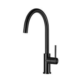 Lorreine Mersey-Black PVD torneira de cozinha totalmente em aço inoxidável com bica giratória preta 1208970032