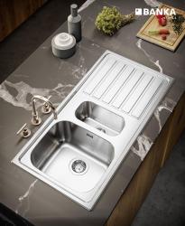 Banka Centurio 100-15 Aço Inoxidável 1,5 Pia de Encaixe 100 x 50cm com Escorredor 1208970035