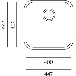 Pia de Cozinha de Aço Inoxidável Banka IB4040 40 x 40 cm Montagem Inferior 1208970039