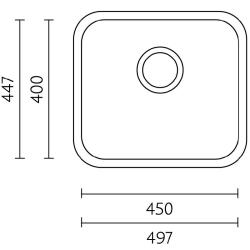 Pia de Cozinha Banka IB4540 em Aço Inoxidável 45 x 40 cm para Instalação Inferior 1208970044