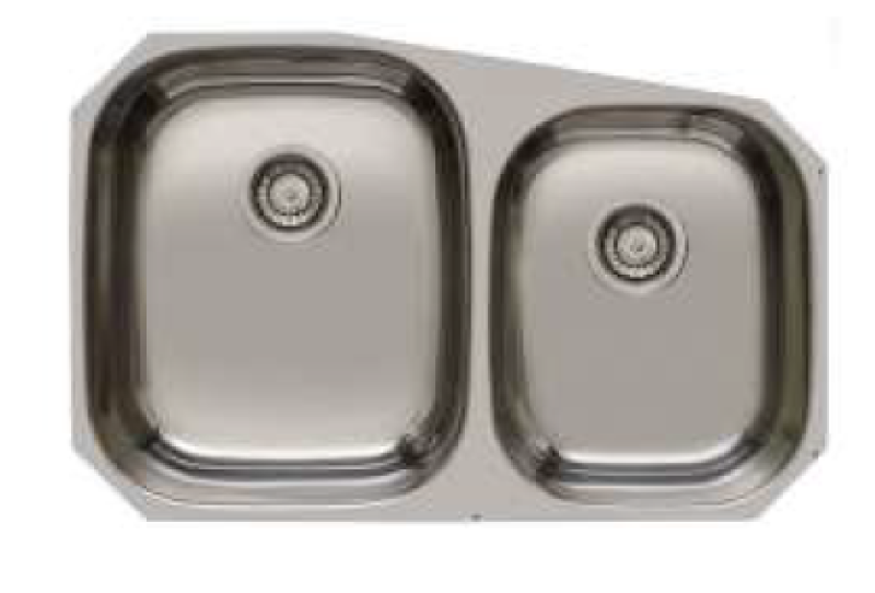 Banka Princess Pia dupla em aço inoxidável para encastrar 750x475 mm 1208970067