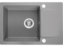 Aquadesign Kensley Set - Pia de Sobrepor em Granito Cinza com pequeno Escorredor e Torneira de Cozinha, 65 x 44 cm 1208970086