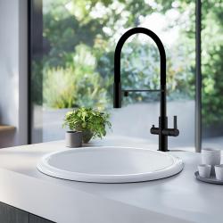 Ausmann Ceramic Brook lavatório redondo de cerâmica branco de sobrepor 1208970092.