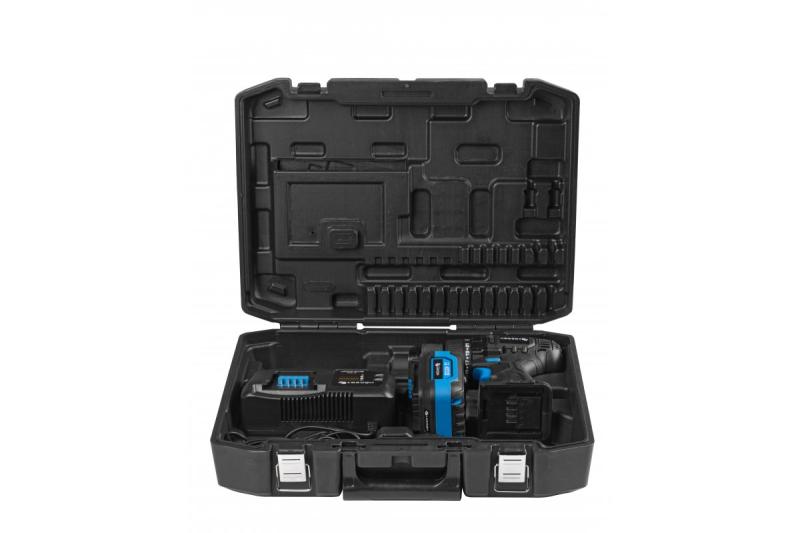 HÖGERT furadeira a bateria 18V, conjunto com bateria, carregador, suporte para bits, caixa de brocas.