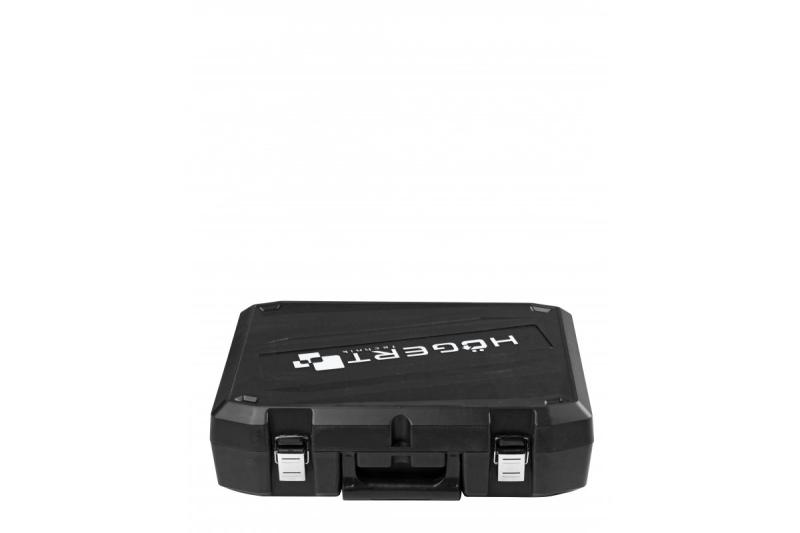 HÖGERT furadeira a bateria 18V, conjunto com bateria, carregador, suporte para bits, caixa de brocas.