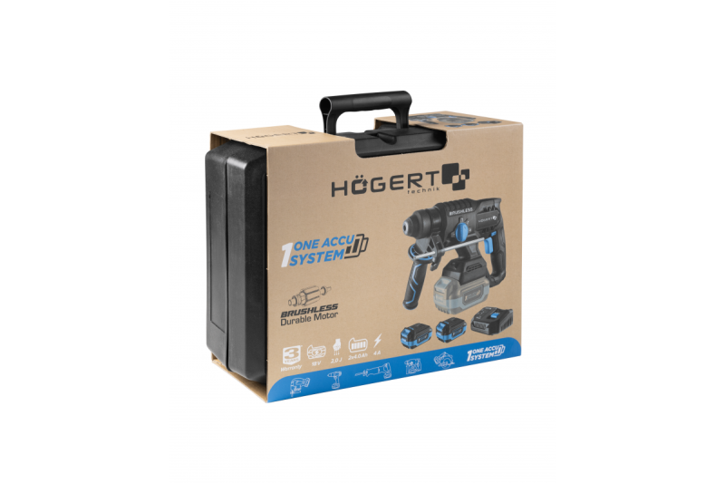HÖGERT conjunto de furadeira a bateria, 18V, OneAccuSystem, com bateria, carregador em estojo.