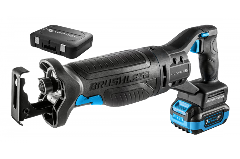 HÖGERT conjunto de serra recíproca a bateria, 18V, sem escovas, bateria, carregador, acessórios