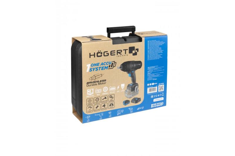 HÖGERT conjunto de chave de impacto sem fio, sem escovas, 18V, com bateria, carregador
