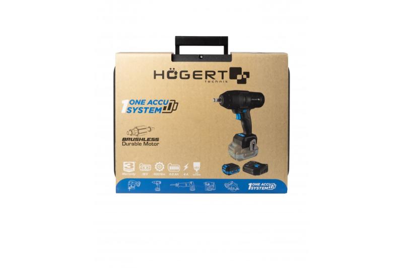 HÖGERT conjunto de chave de impacto sem fio, sem escovas, 18V, com bateria, carregador