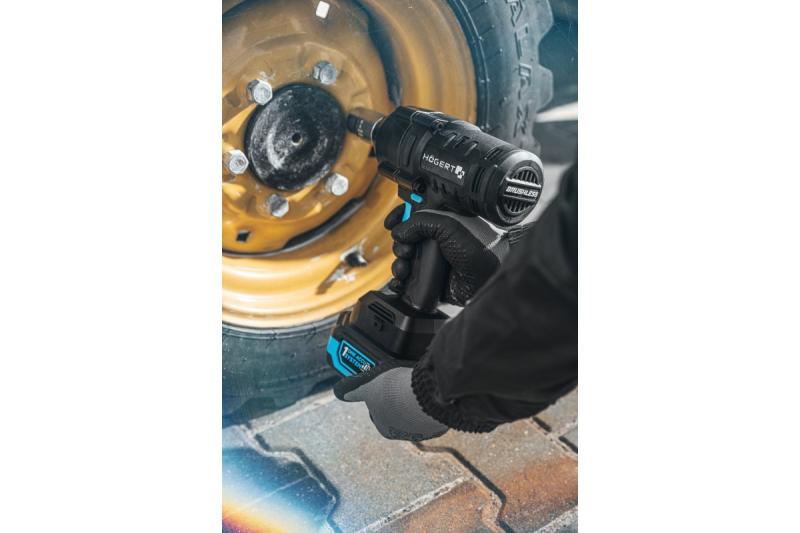 HÖGERT conjunto de chave de impacto sem fio, sem escovas, 1000 Nm, 18V com bateria, carregador