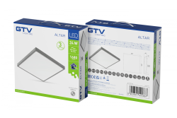 ALTAR LED Lâmpada de teto, 295x295mm, 4000K, 24W, 1680lm, AC180-250V, 50/60 Hz, PF>0.5, IP54, cinza, 3 anos de garantia