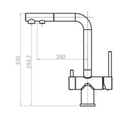 Ausmann Ellington 3-Vias Torneira de Cozinha com Bica Retrátil e Água Filtrada – Preto - 1208970497