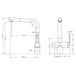 CARESSI monocomando misturador de cozinha PVD cobre com bica extensível CA1108COU ECO
