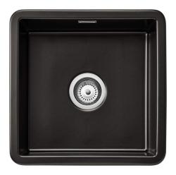 Ausmann Ceramic Ember Cerâmica Fosca Preta Quadrada Pia de Sobrepor e Embutir 40 x 40 cm 1208970507