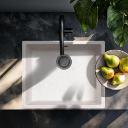 Areia Branca Creme Pia 50x40 cm de Embutir, Sobrepor e de Encaixe com Válvula Gun Metal 1208970544