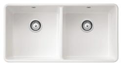 Ausmann Ceramic Mira Pia Dupla de Cerâmica Branca - Montagem Inferior e Intermediária 890 x 456 mm 1208970549