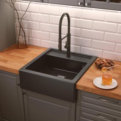 Graniteland Arno Pia de Granito Preto de Embutir 582x620mm com Tampa Quadrada de Aço Inoxidável 1208970602