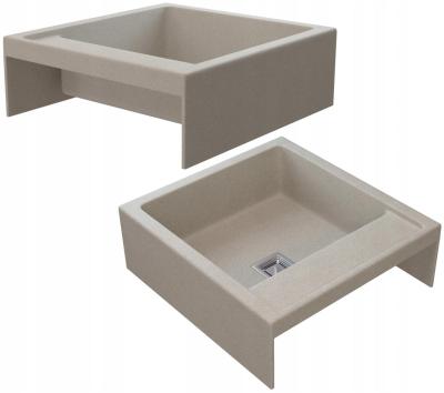 Graniteland Arno Granito Bege Areia Pia de Embutir 582x620mm com Plug Quadrado de Aço Inoxidável 1208970603