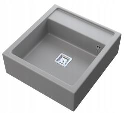 Graniteland Arno Pia de Granito Cinza de Embutir 582x620mm com Tampa Quadrada de Aço Inoxidável 1208970605