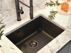 Graniteland Solo Pia de Granito Preto de Embutir 42x34 cm com Válvula de Aço Inoxidável 1208970611