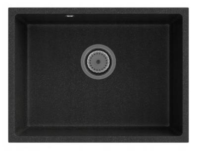 Graniteland Solo Pia de Cozinha Embutida em Granito Branco 535x400 mm com Válvula de Aço Inoxidável 1208970635