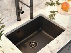 Graniteland Solo Pia Embutida em Granito Preto 535x400 mm com Válvula de Inox 1208970637.