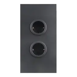 Coluna de energia com 2 tomadas com aterramento preto 1208970642