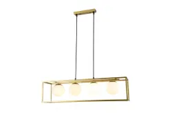 OUTLET Quadro Danificado Decoração Avelin lustre com quadro retangular dourado largura 80 cm 2287