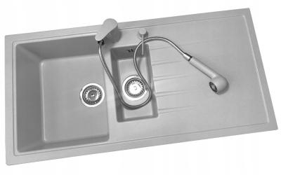 Graniteland Rhea Torneira de Cozinha Cinza com Bica Retrátil e Ducha de Mão com Dupla Função 1208970656