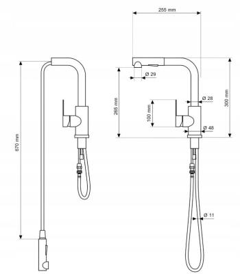Graniteland Celeste Misturador de Cozinha Cinza com Bica Extensível e Ducha Manual de Dupla Função 1208970663