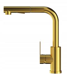 Mistland Celeste Torneira de Cozinha Dourada com Bica Extensível e Chuveiro de Mão com Dupla Função 1208970664