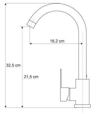 Misturar Torneira de Cozinha Graniteland Veritas Aparência de Pedra Natural Azul Belga com Bica Giratória 1208970675