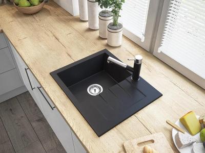 Graniteland Ceres Torneira de Cozinha Preta com Bica Extensível e Ducha Manual de Dupla Função 1208970707
