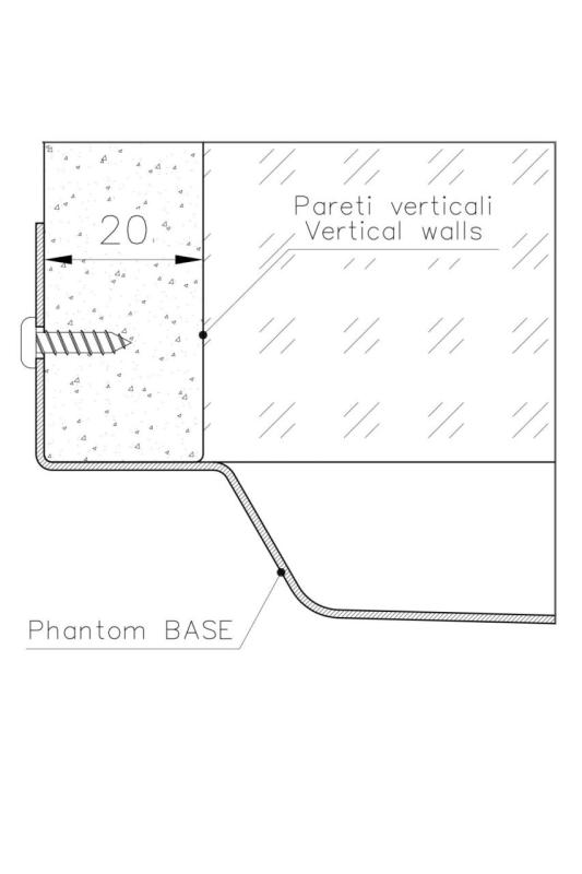 Foster Phantom Base Stainless Steel Base Plate Worktop Sink 50x40cm for Installation in Ceramic, Natural Stone, and Solid Surface, Thickness 20mm 1208970717