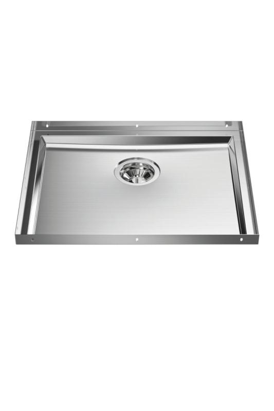 Foster Phantom Base Stainless Steel Base Plate Worktop Sink 50x40cm for Installation in Ceramic, Natural Stone, and Solid Surface, Thickness 20mm 1208970717