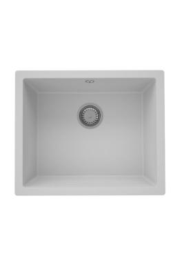 GraniteMy Pia Universal de Granito Cinza 50x40 cm para Instalação Superior, Inferior e Embutida com Plugue de Aço Inoxidável 1208970745